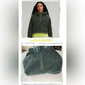 🍋Lululemon Scuba Oversized Half-Zip Fleece Hoodie Smoked Spruce🍋